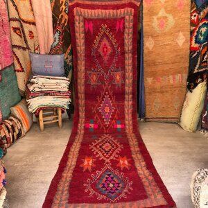 Vintage Berber Runner from the 1990s - Handwoven carpet - Rug - 11.11x3.3ft